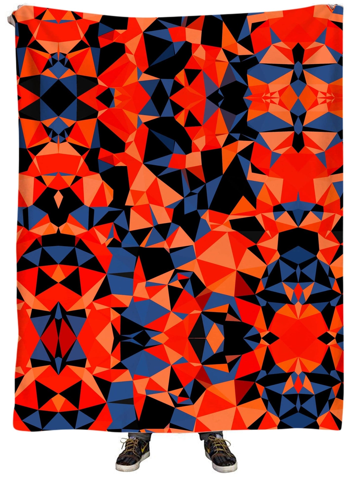 Orange and Black Geo Plush Blanket, Big Tex Funkadelic, | iEDM