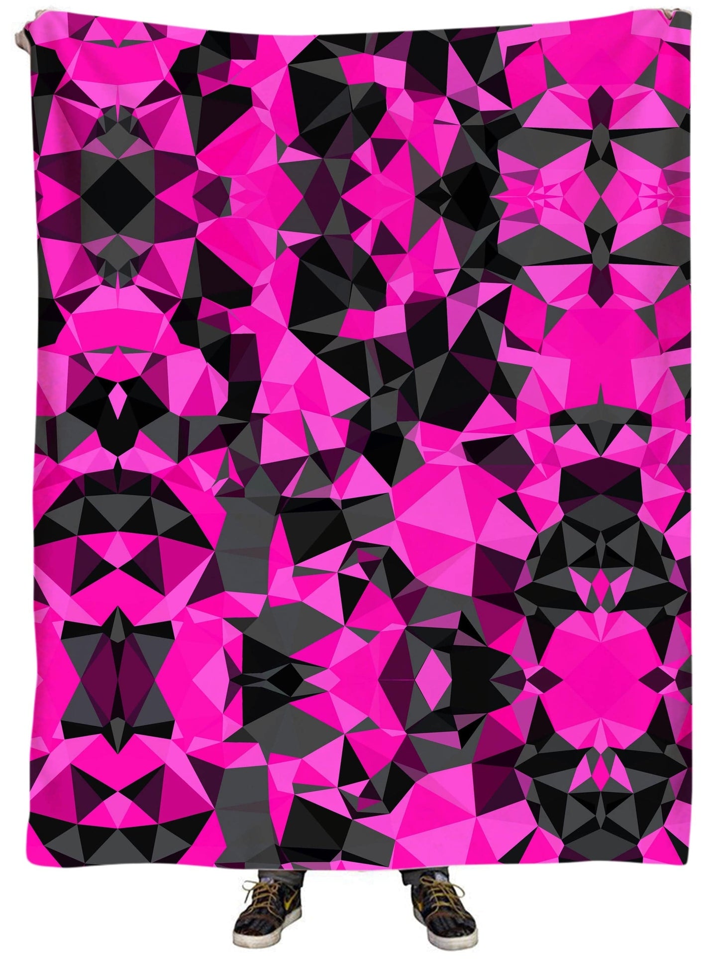 Pink and Black Geo Plush Blanket, Big Tex Funkadelic, | iEDM