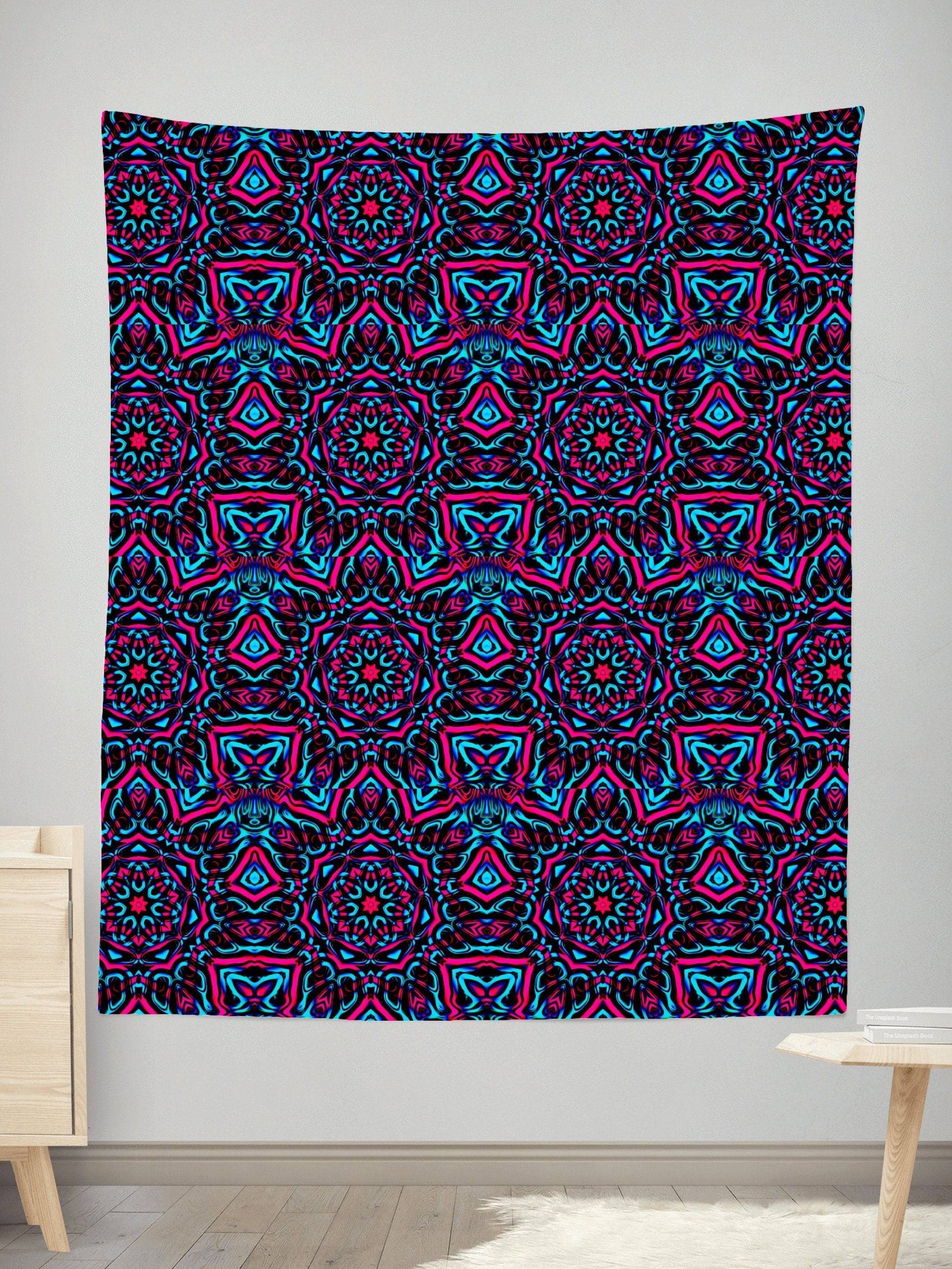 Pink and Blue Mandala Collage Tapestry, Big Tex Funkadelic, | iEDM