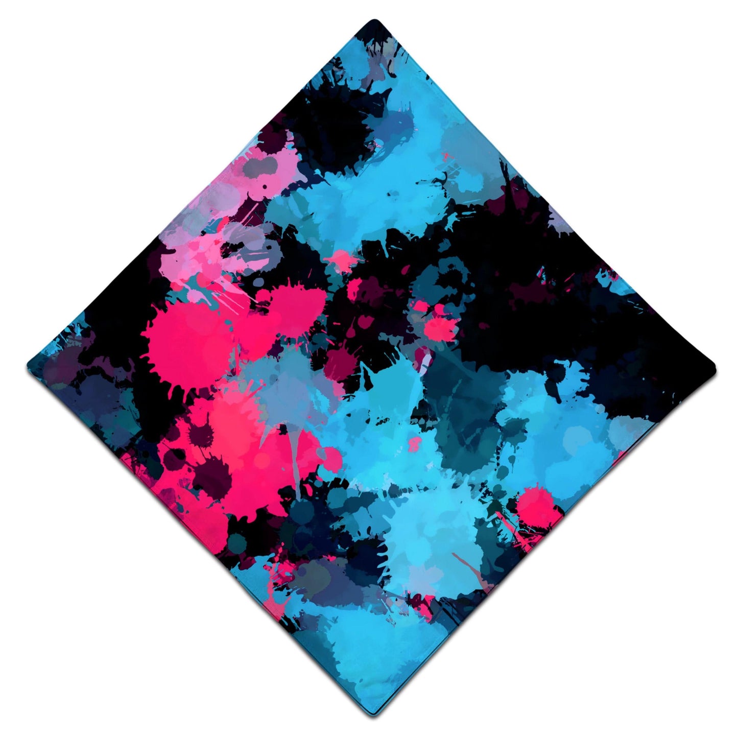 Pink and Blue Paint Splatter Bandana, Big Tex Funkadelic, | iEDM