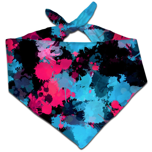 Pink and Blue Paint Splatter Bandana, Big Tex Funkadelic, | iEDM