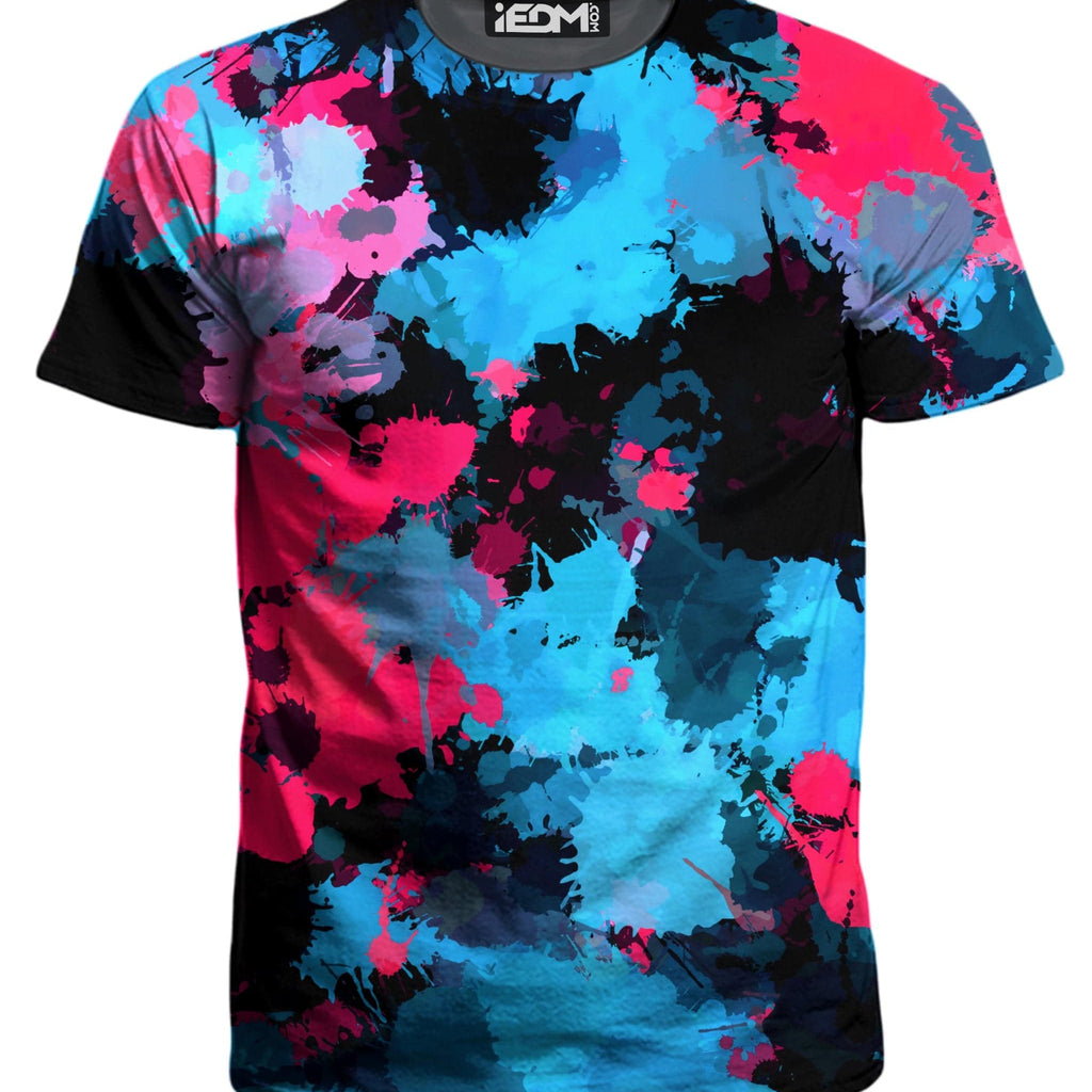 Pink and Blue Paint Splatter Men's T-Shirt, Big Tex Funkadelic, | iEDM