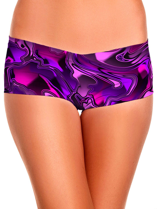 Pink and Purple Chromatic Melt Booty Shorts, Big Tex Funkadelic, | iEDM