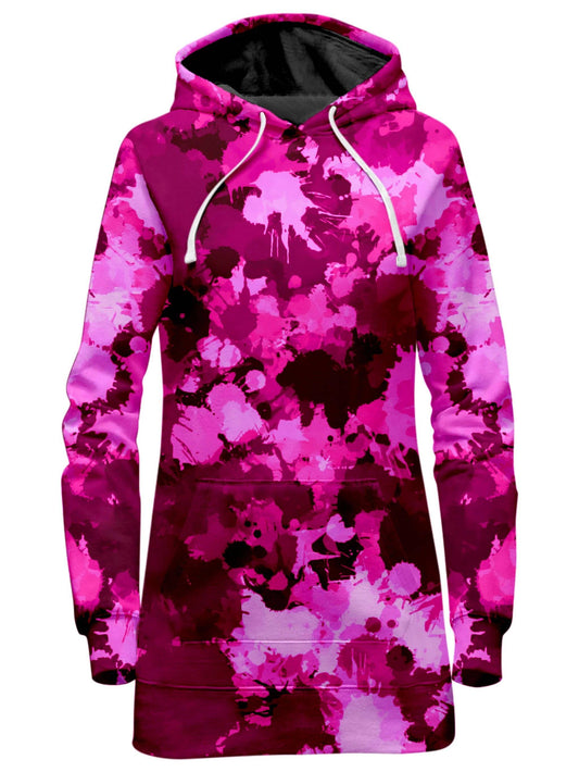 Pink Berry Paint Splatter Hoodie Dress, Big Tex Funkadelic, | iEDM