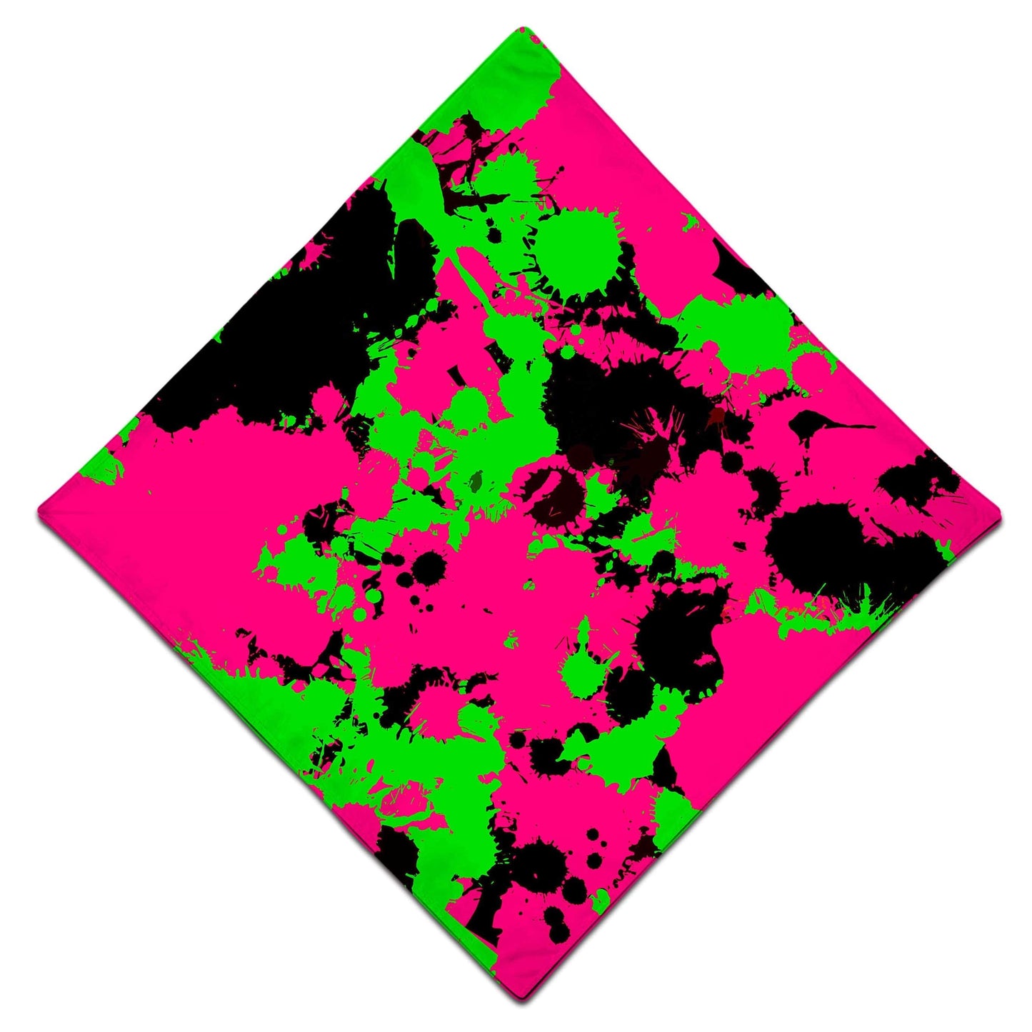 Pink Black and Green Paint Splatter Bandana, Big Tex Funkadelic, | iEDM