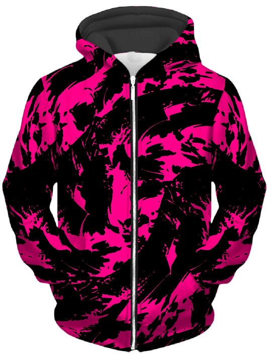 Pink Swirl Unisex Zip-Up Hoodie, Big Tex Funkadelic, | iEDM