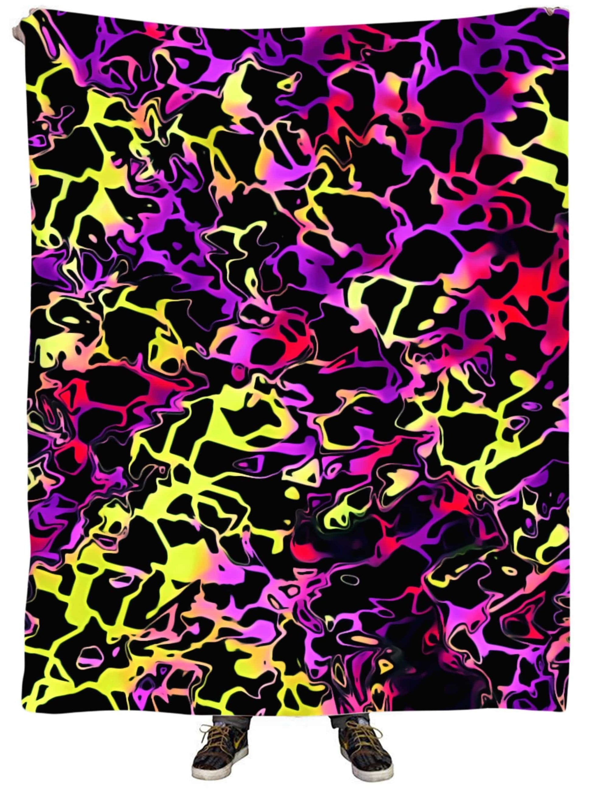 Psychedelic Rainbow Leopard Plush Blanket, Big Tex Funkadelic, | iEDM