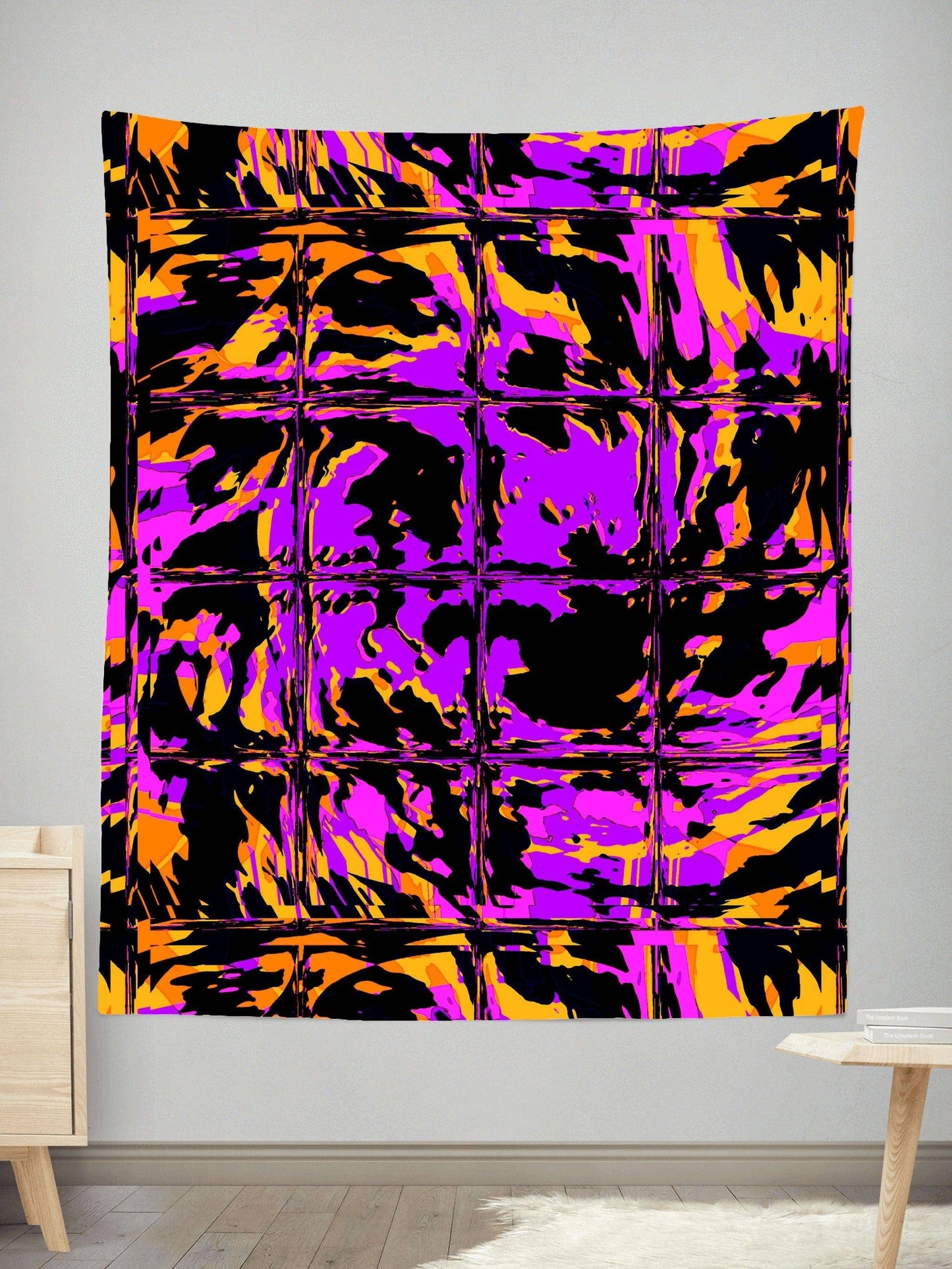 Purple Blackout Rave Glitch Tapestry, Big Tex Funkadelic, | iEDM