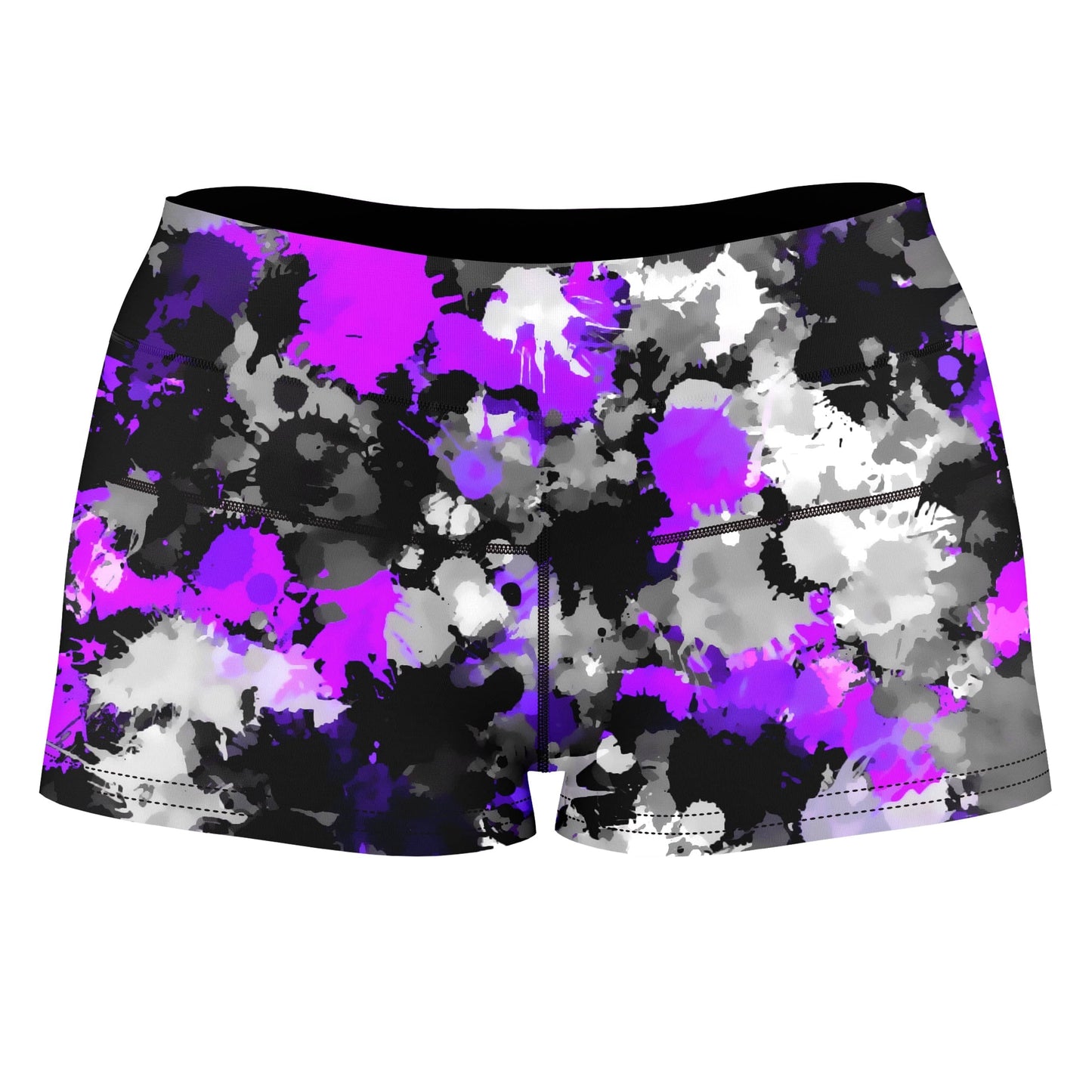 Purple Drip High-Waisted Women's Shorts, Big Tex Funkadelic, | iEDM