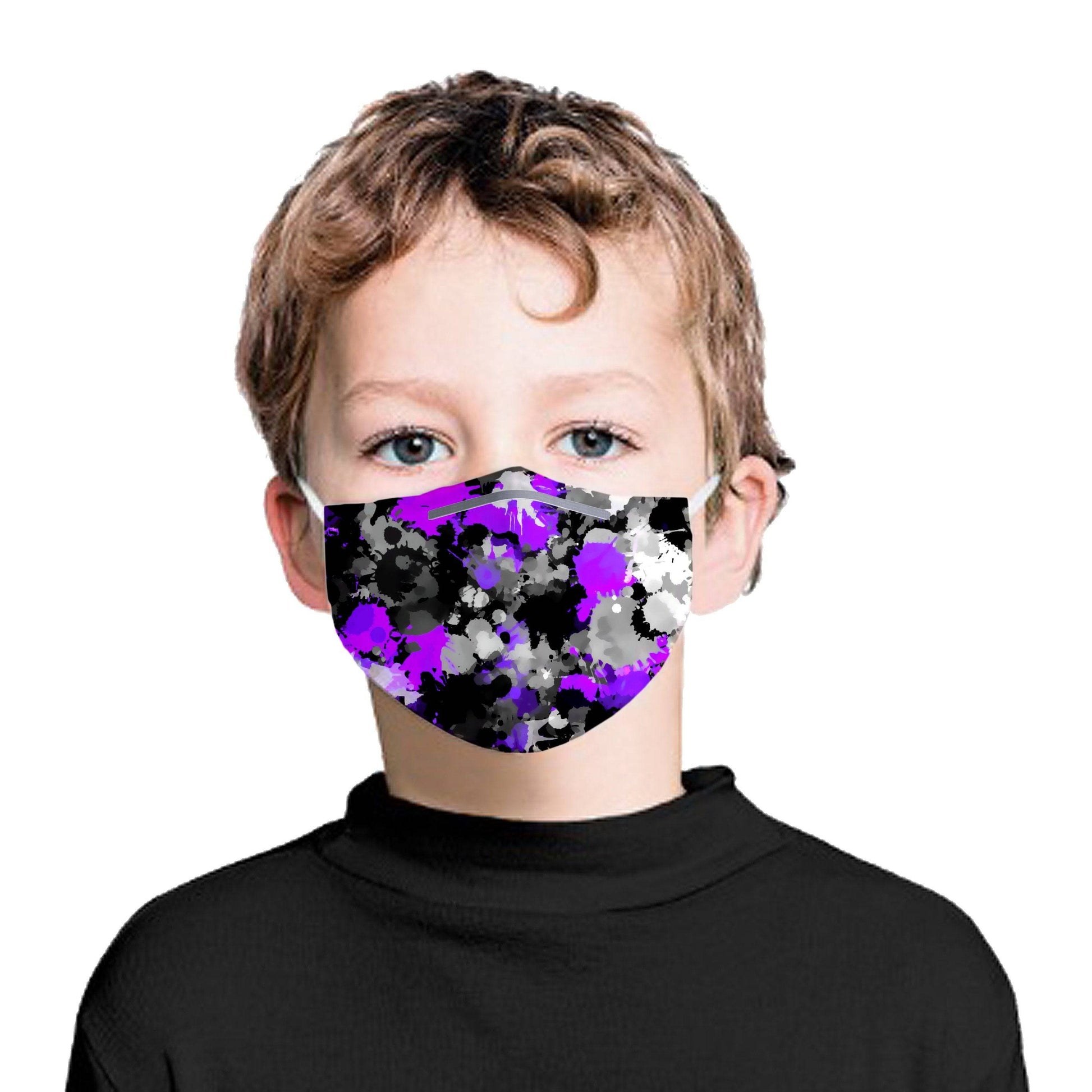 Purple Drip Kids Face Mask With (4) PM 2.5 Carbon Inserts, Big Tex Funkadelic, | iEDM