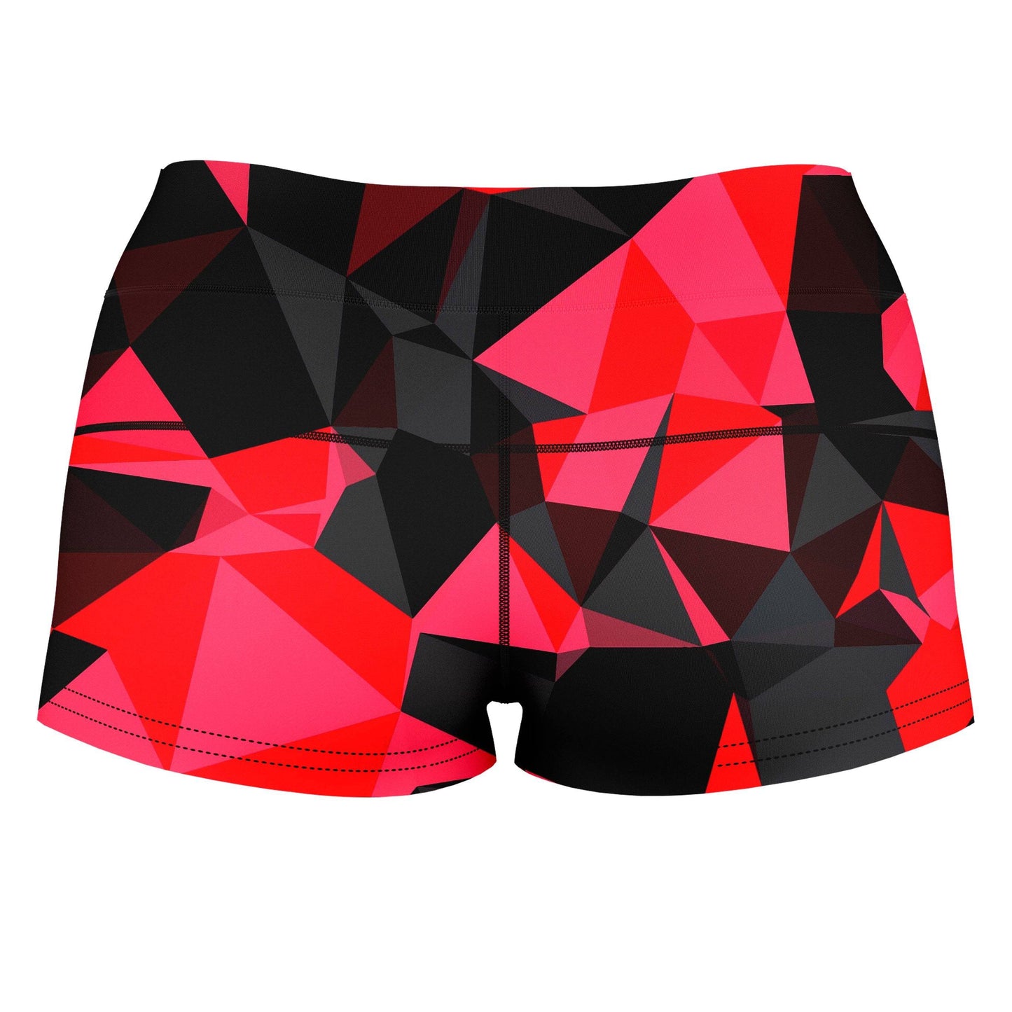 Red and Black Geo High-Waisted Women's Shorts, Big Tex Funkadelic, | iEDM