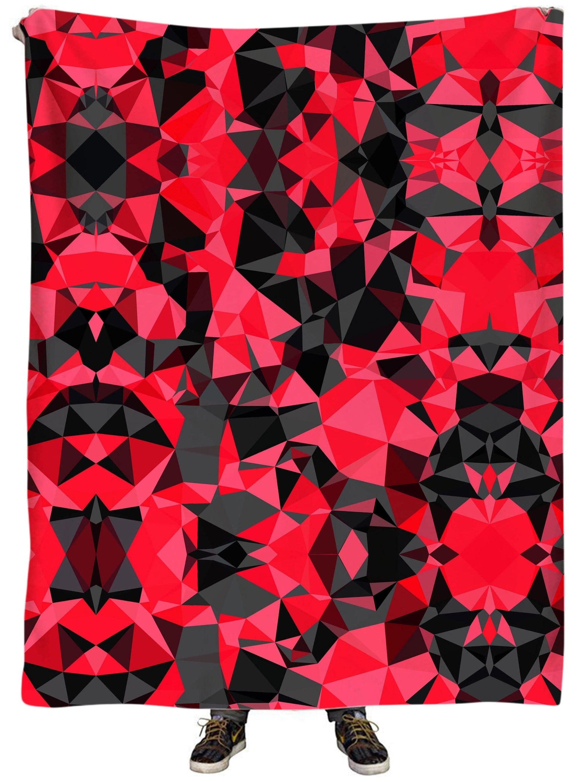 Red and Black Geo Plush Blanket, Big Tex Funkadelic, | iEDM