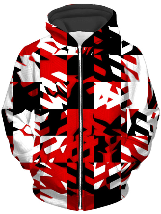 Red Digital Unisex Zip-Up Hoodie, Big Tex Funkadelic, | iEDM