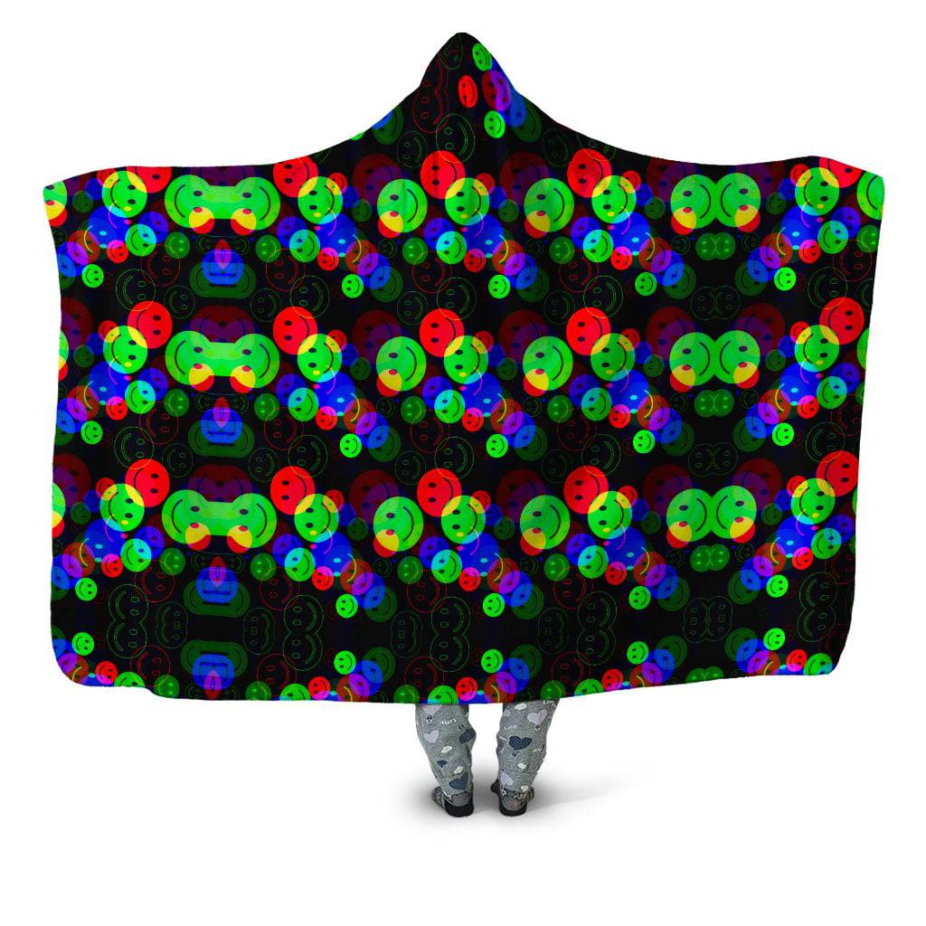 RGB Smile Glitch Hooded Blanket, Big Tex Funkadelic, | iEDM