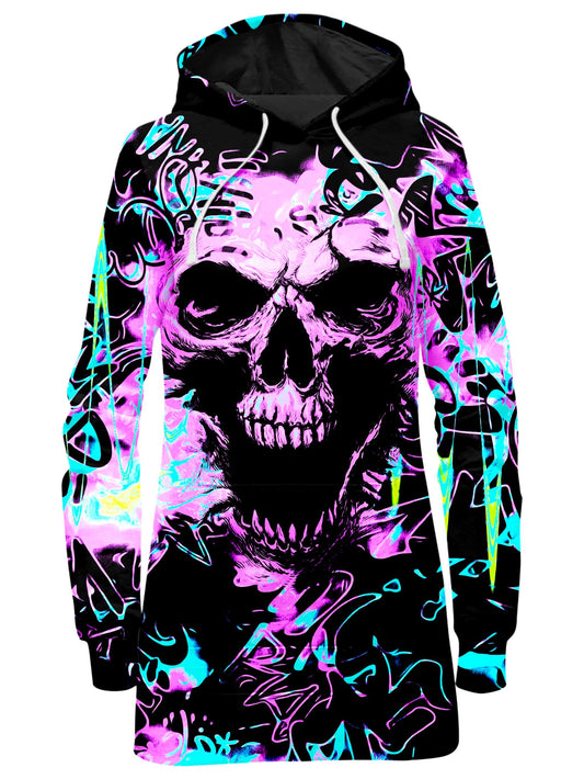 Big Tex Funkadelic Skull Graffiti Hoodie Dress - iEDM