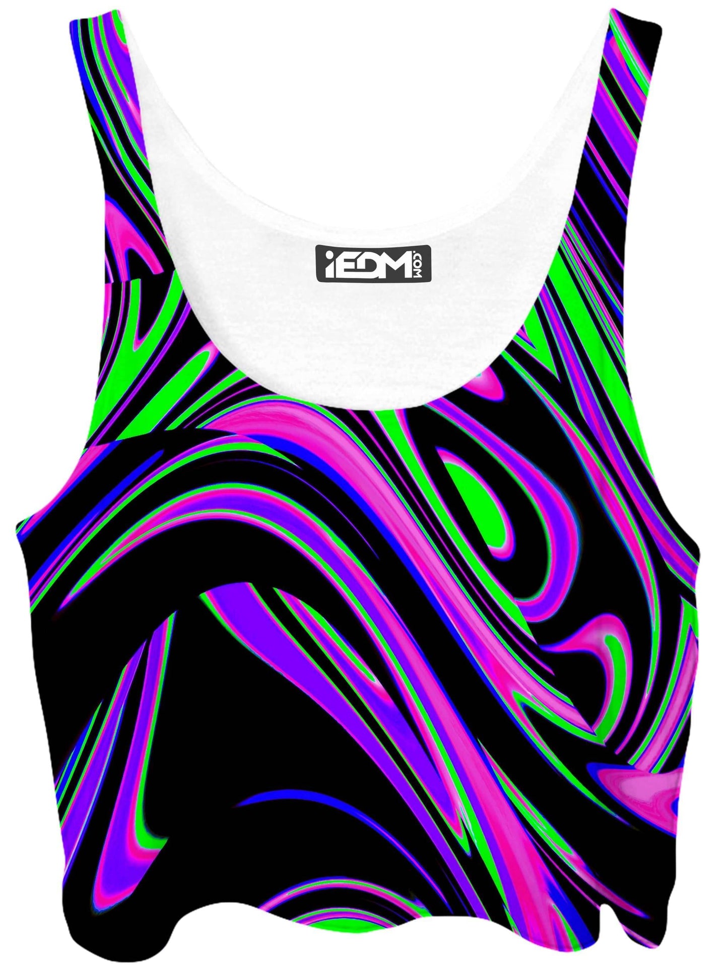 Violet and Lime Blackout Drip Crop Top, Big Tex Funkadelic, | iEDM