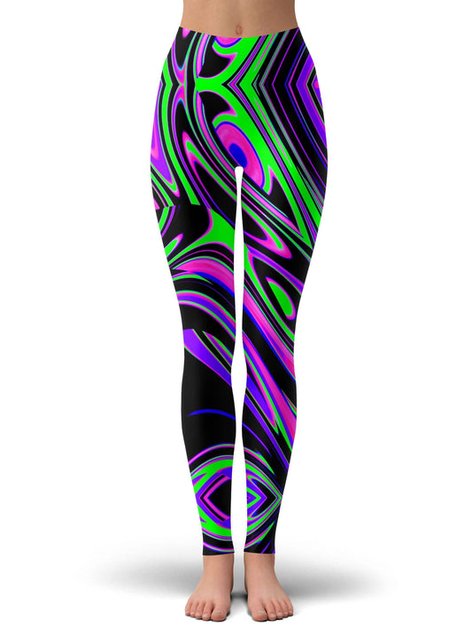 Violet and Lime Blackout Drip Leggings, Big Tex Funkadelic, | iEDM