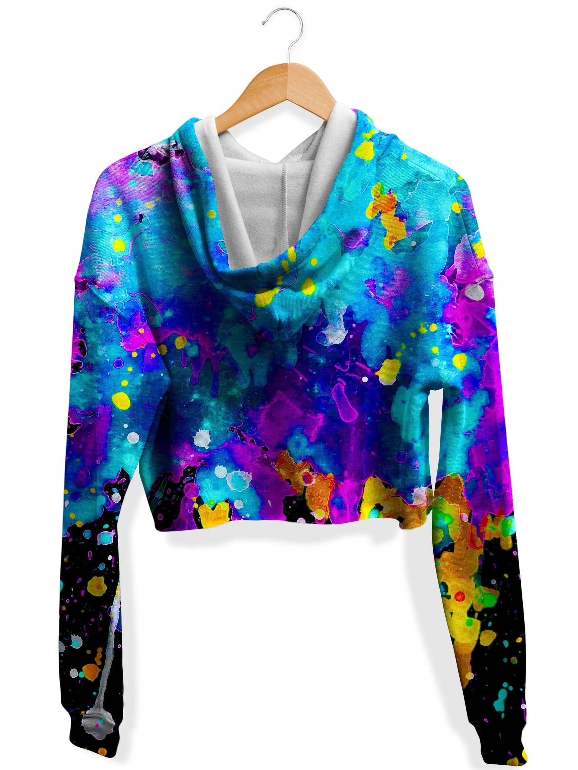 Abstract Fleece Crop Hoodie, BrizBazaar, | iEDM