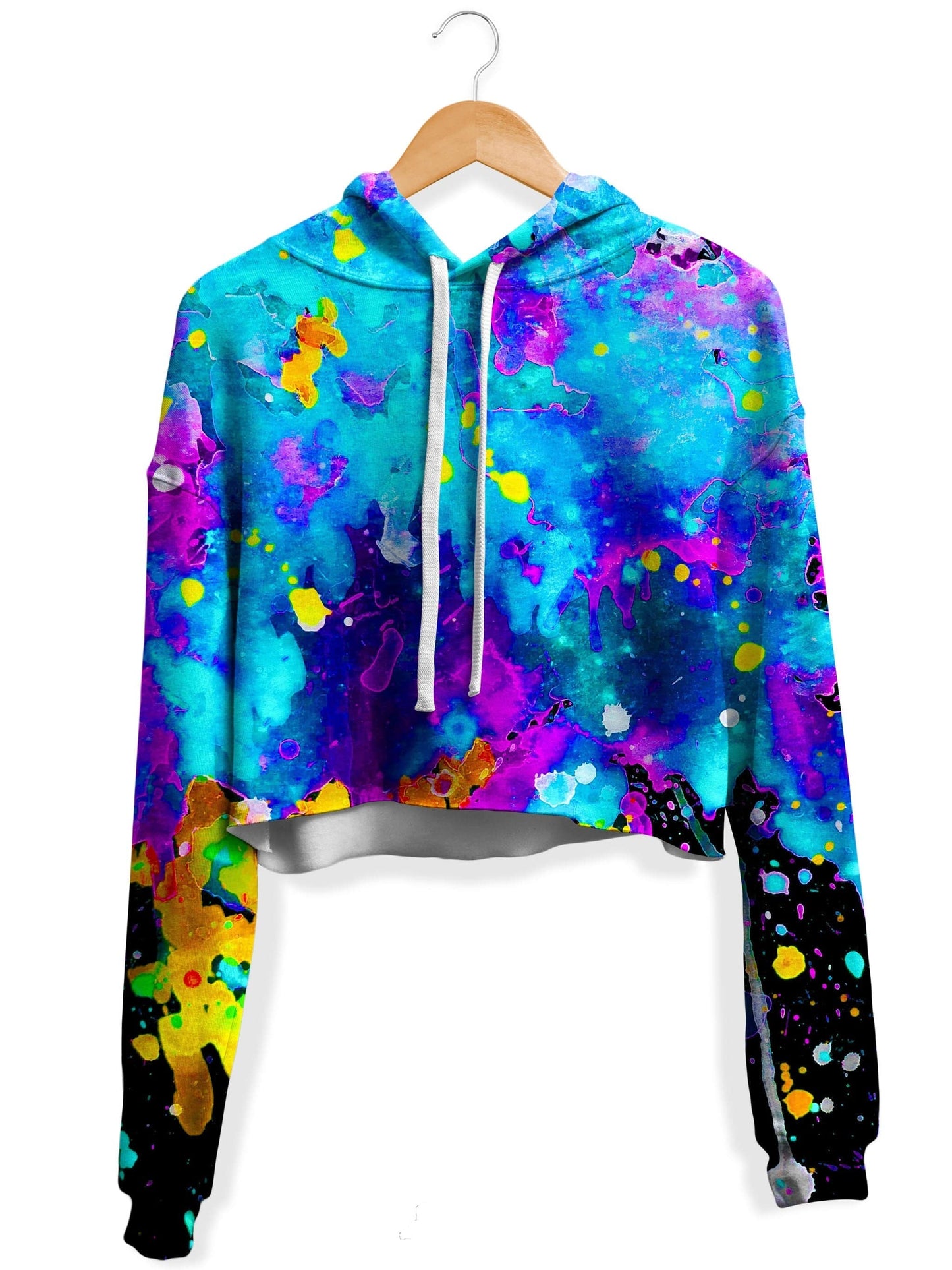 Abstract Fleece Crop Hoodie, BrizBazaar, | iEDM