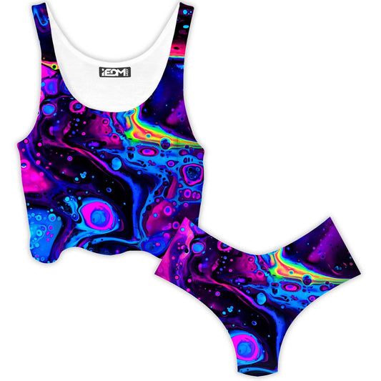 Acid Bath Crop Top and Booty Shorts Combo, BrizBazaar, | iEDM