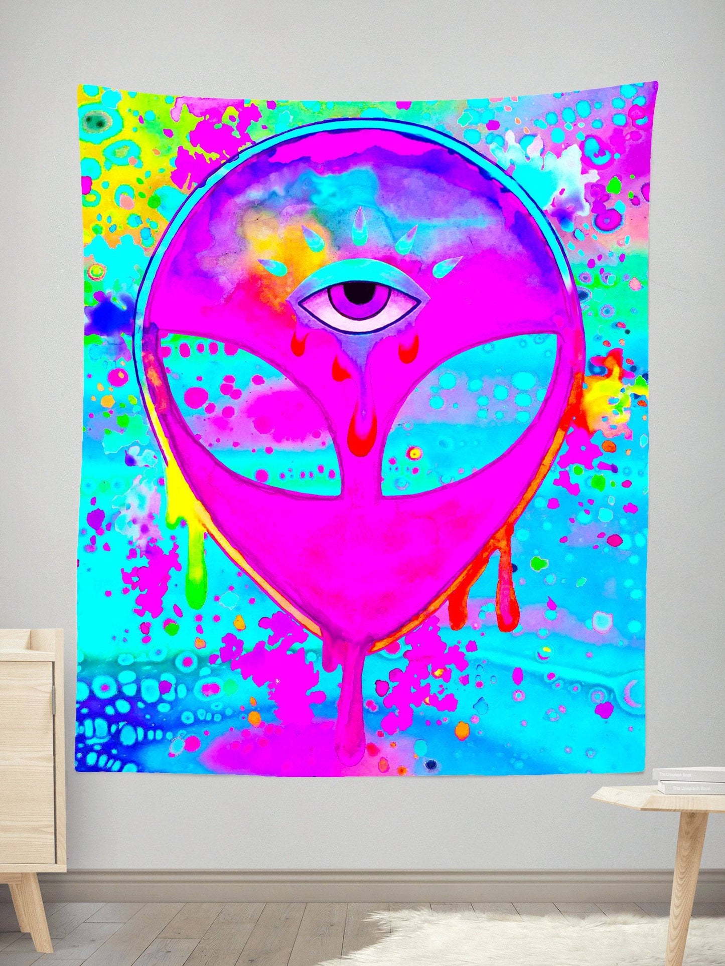 Alien Melt Pink Tapestry, BrizBazaar, | iEDM