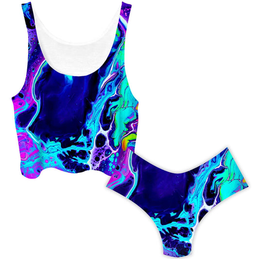 Aqua Daze Crop Top and Booty Shorts Combo, BrizBazaar, | iEDM