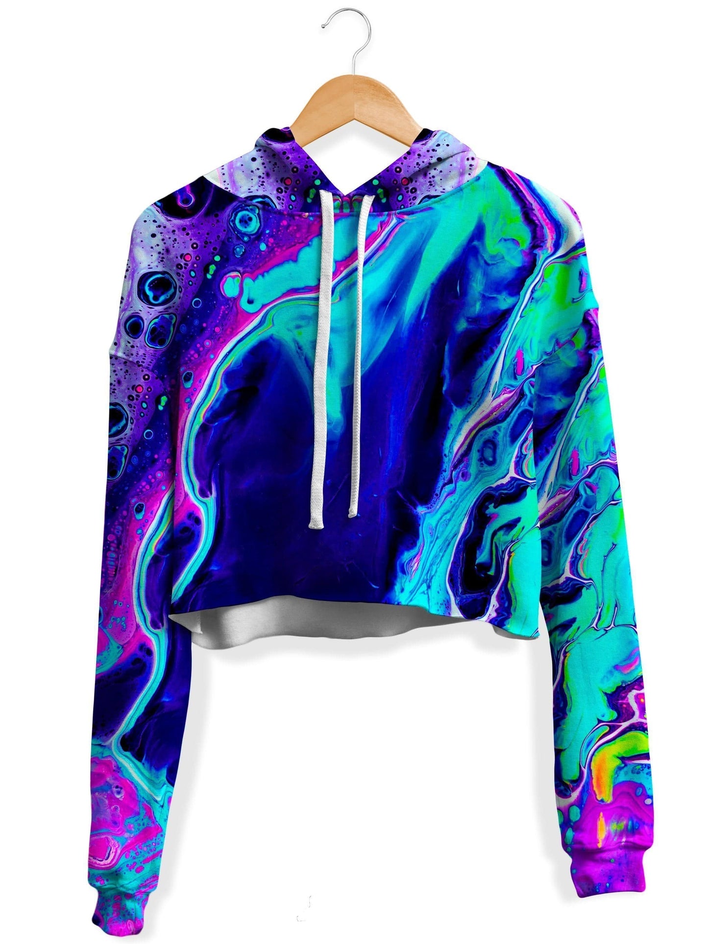 Aqua Daze Fleece Crop Hoodie (Ready To Ship), Ready To Ship, | iEDM