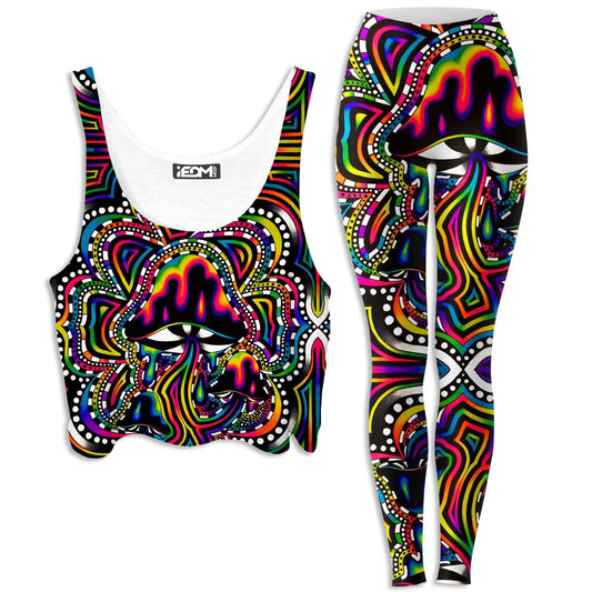 Briz Shroomz Crop Top and Leggings Combo, BrizBazaar, | iEDM