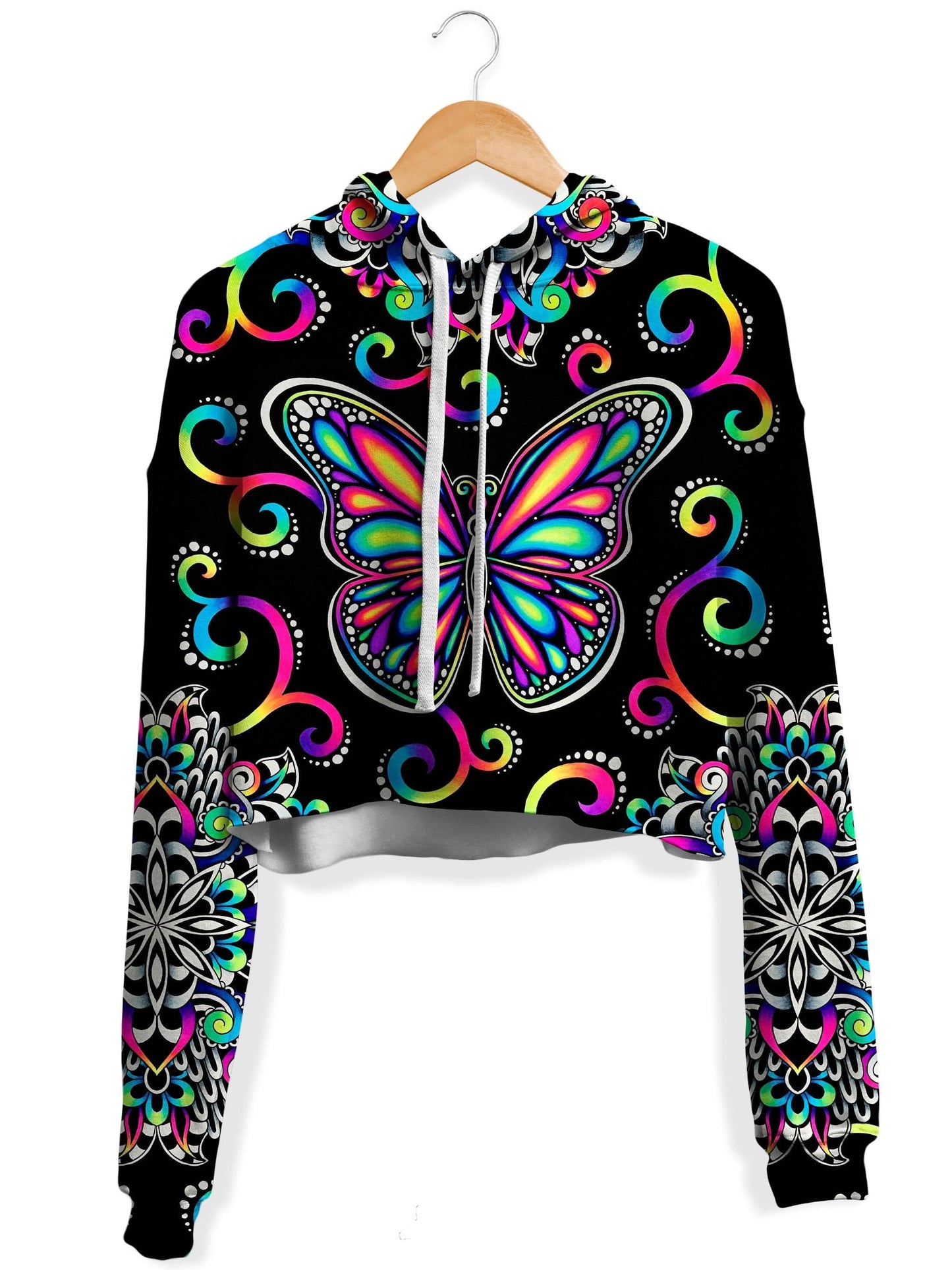 Butterfly Vibez Fleece Crop Hoodie, BrizBazaar, | iEDM