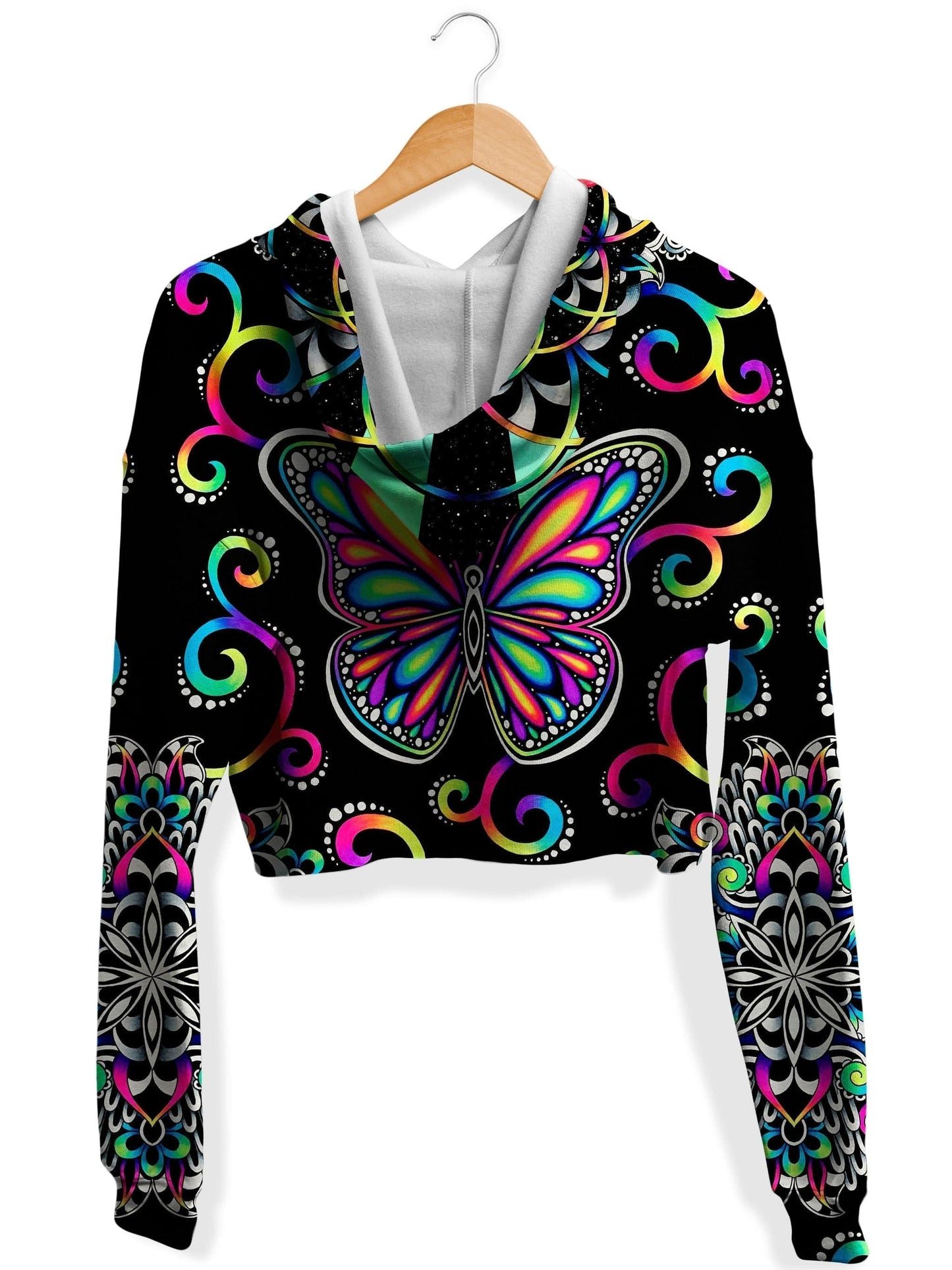 Butterfly Vibez Fleece Crop Hoodie, BrizBazaar, | iEDM