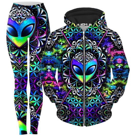 Conscious Cosmos Zip-Up Hoodie and Leggings Combo, BrizBazaar, | iEDM