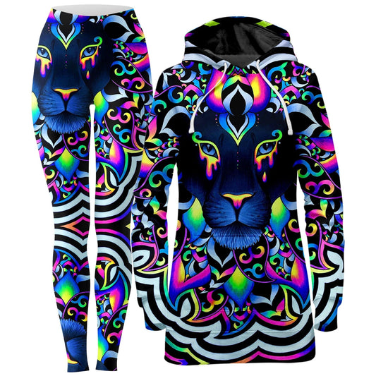Electric Lion Hoodie Dress and Leggings Combo, BrizBazaar, | iEDM