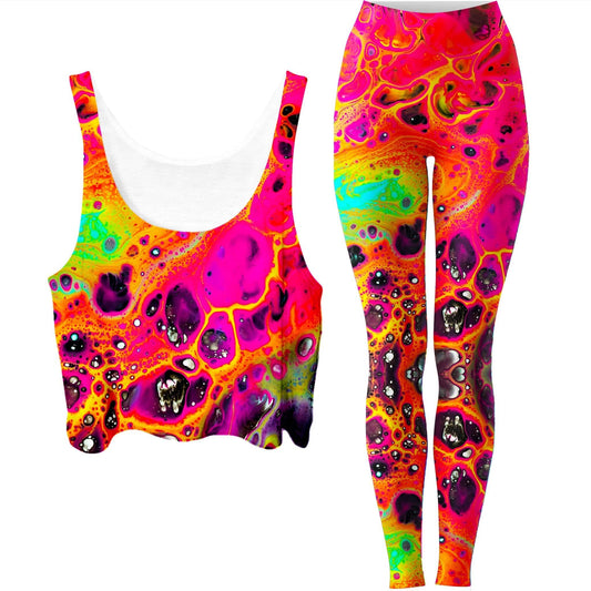 Lava Trip Crop Top and Leggings Combo, BrizBazaar, | iEDM