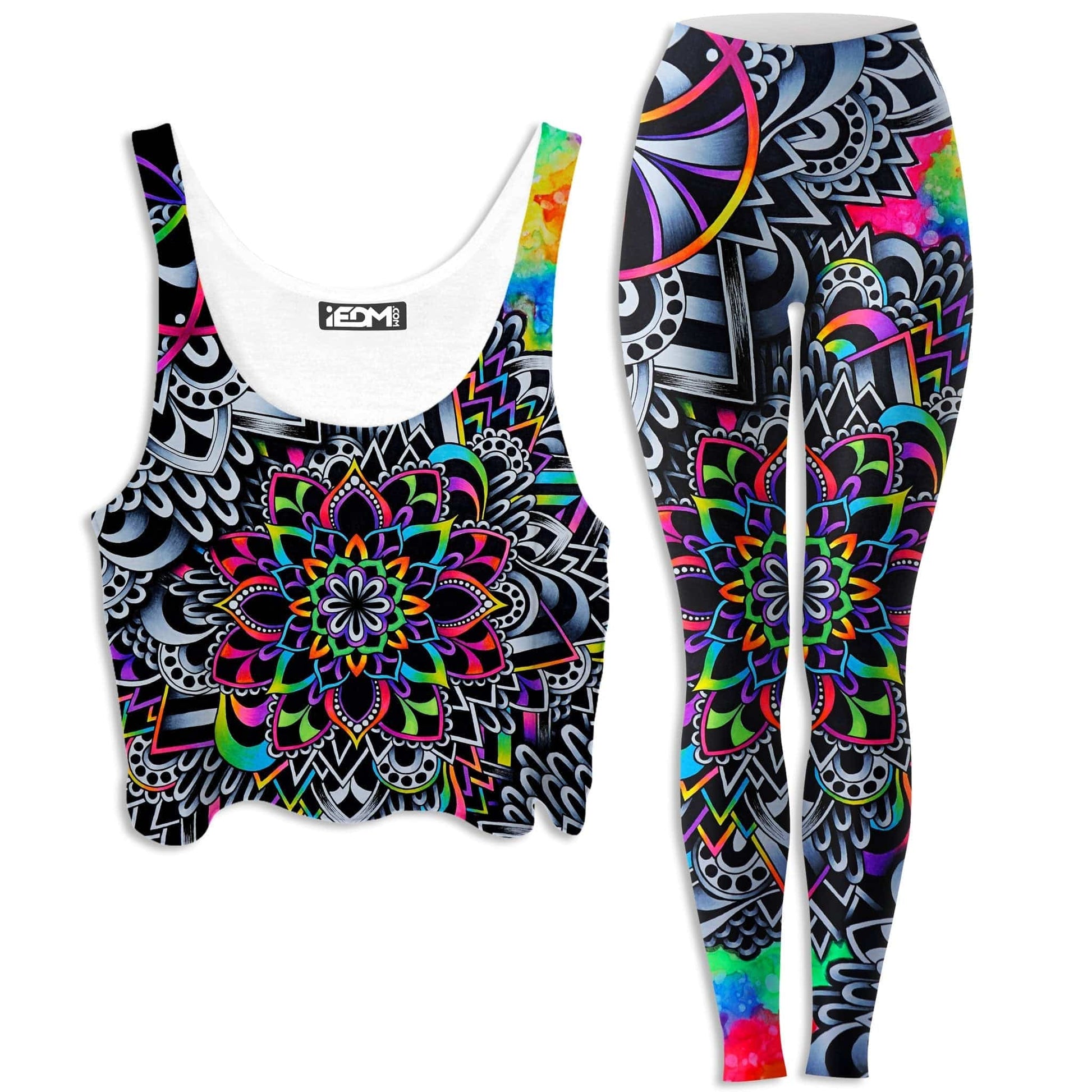 Mandala Vibez Crop Top and Leggings Combo, BrizBazaar, | iEDM