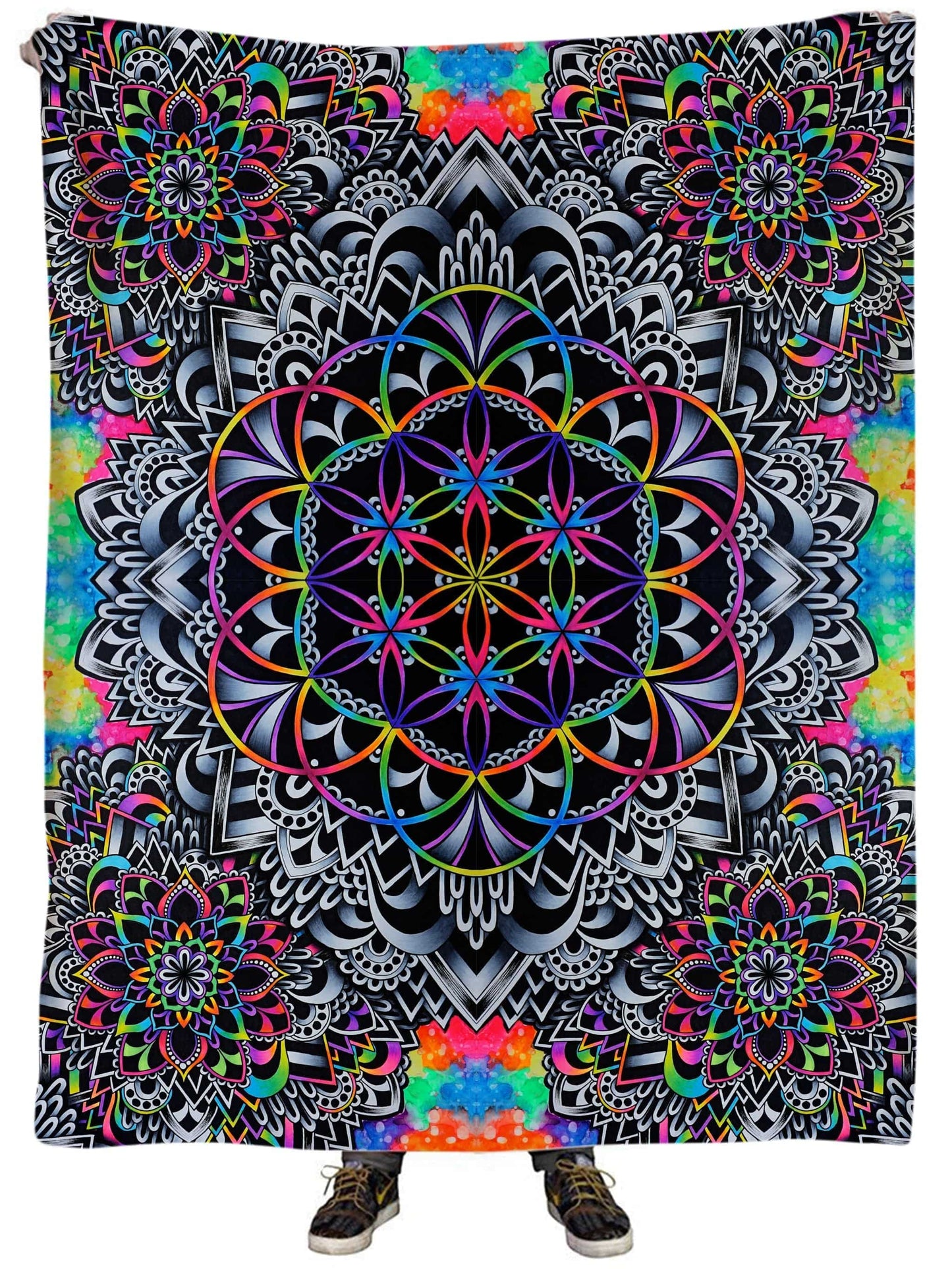 Mandala Vibez Plush Blanket, BrizBazaar, | iEDM