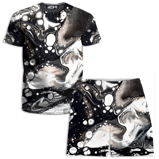 Monochrome Melt T-Shirt and Shorts Combo, BrizBazaar, | iEDM