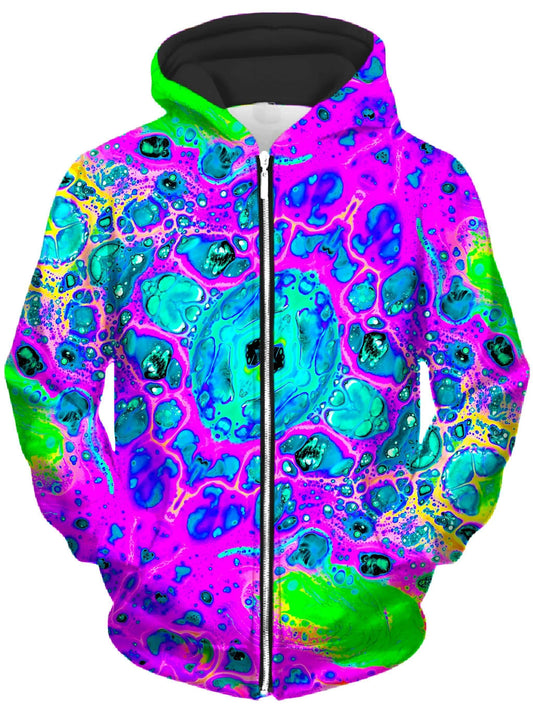 Neon Drip Unisex Zip-Up Hoodie, BrizBazaar, | iEDM
