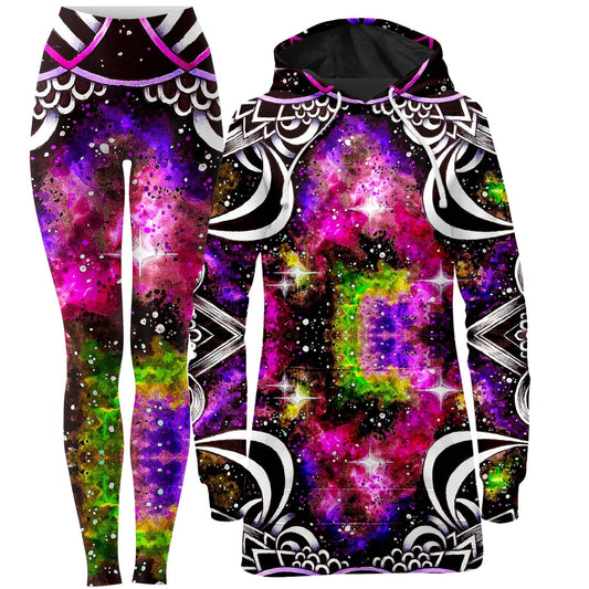 Oracle of Life 2.0 Hoodie Dress and Leggings Combo, BrizBazaar, | iEDM