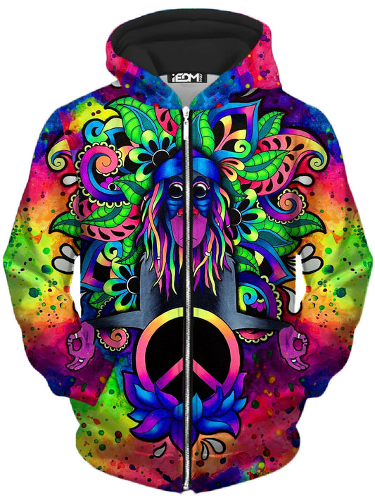 Peace Rafiki Unisex Zip-Up Hoodie, BrizBazaar, | iEDM
