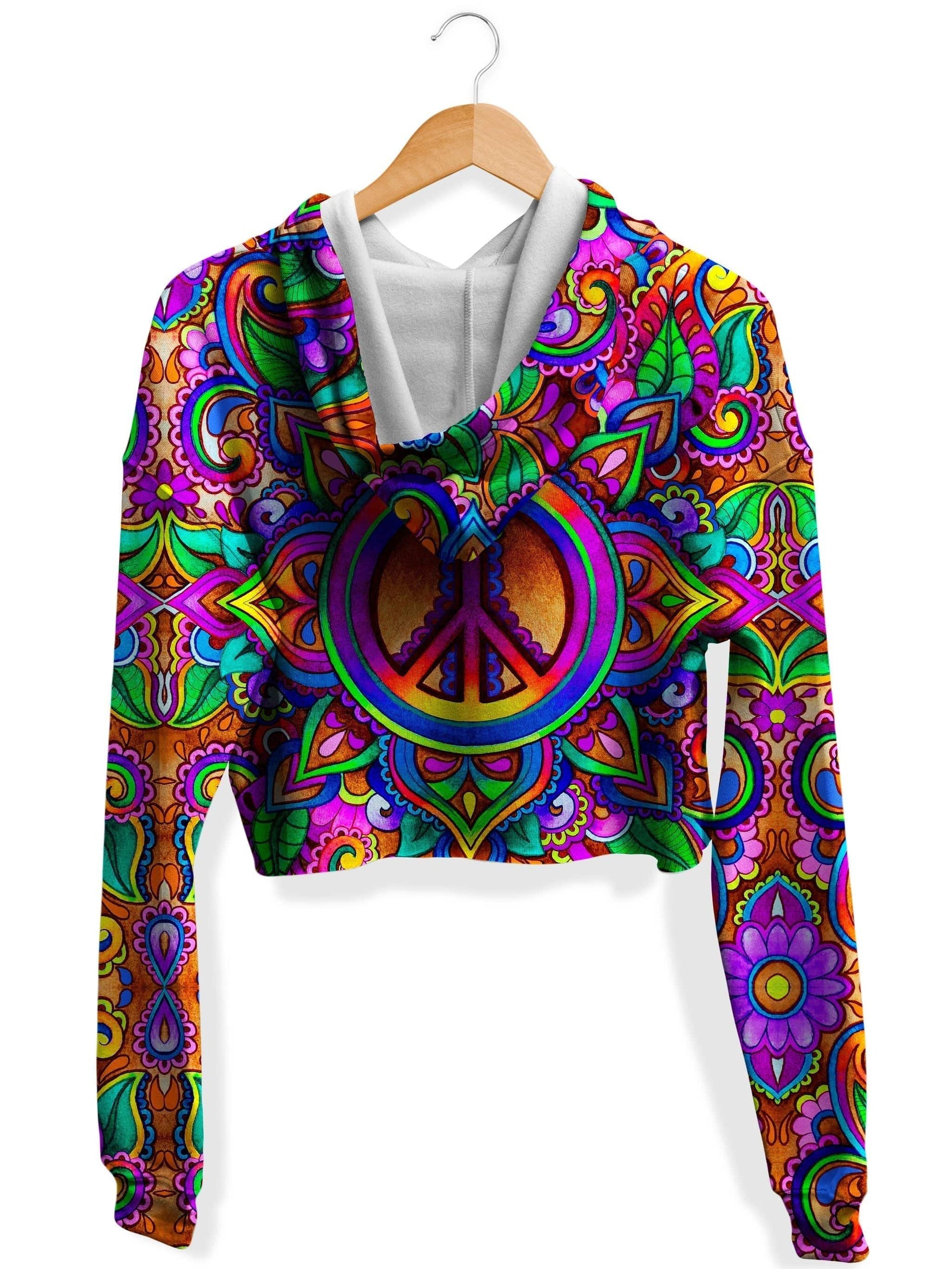 Peace Stock Fleece Crop Hoodie, BrizBazaar, | iEDM