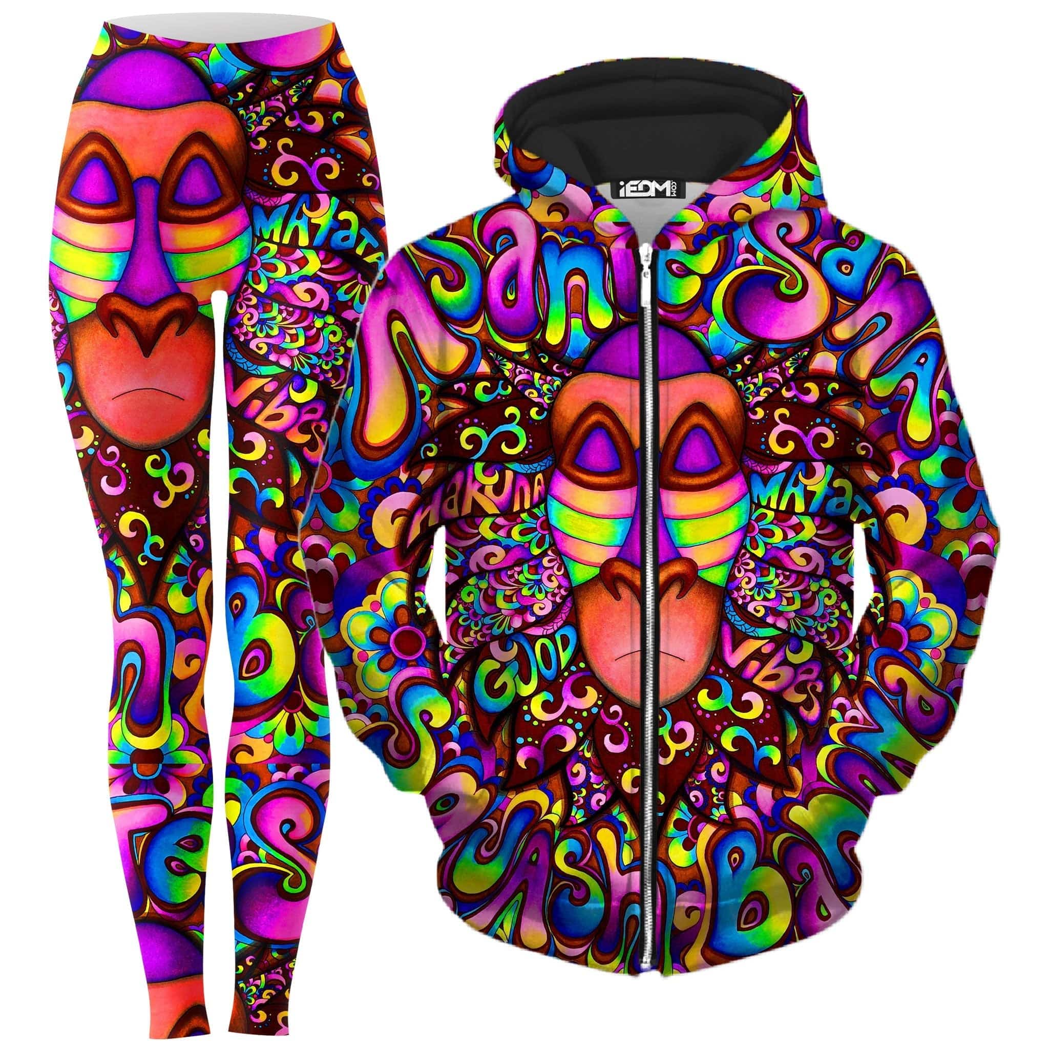 Rafiki Vibes Zip-Up Hoodie and Leggings Combo – iEDM