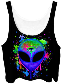 BrizBazaar - Splatter Alien Crop Top
