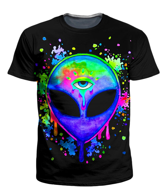 BrizBazaar Splatter Alien Men's T-Shirt - iEDM