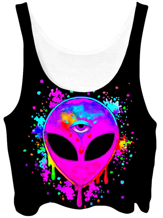 Splatter Alien Pink Crop Top, BrizBazaar, | iEDM