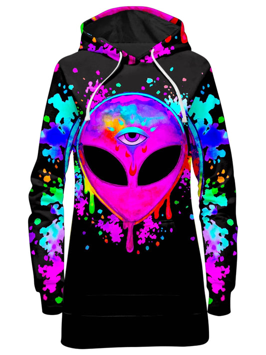 Splatter Alien Pink Hoodie Dress, BrizBazaar, | iEDM
