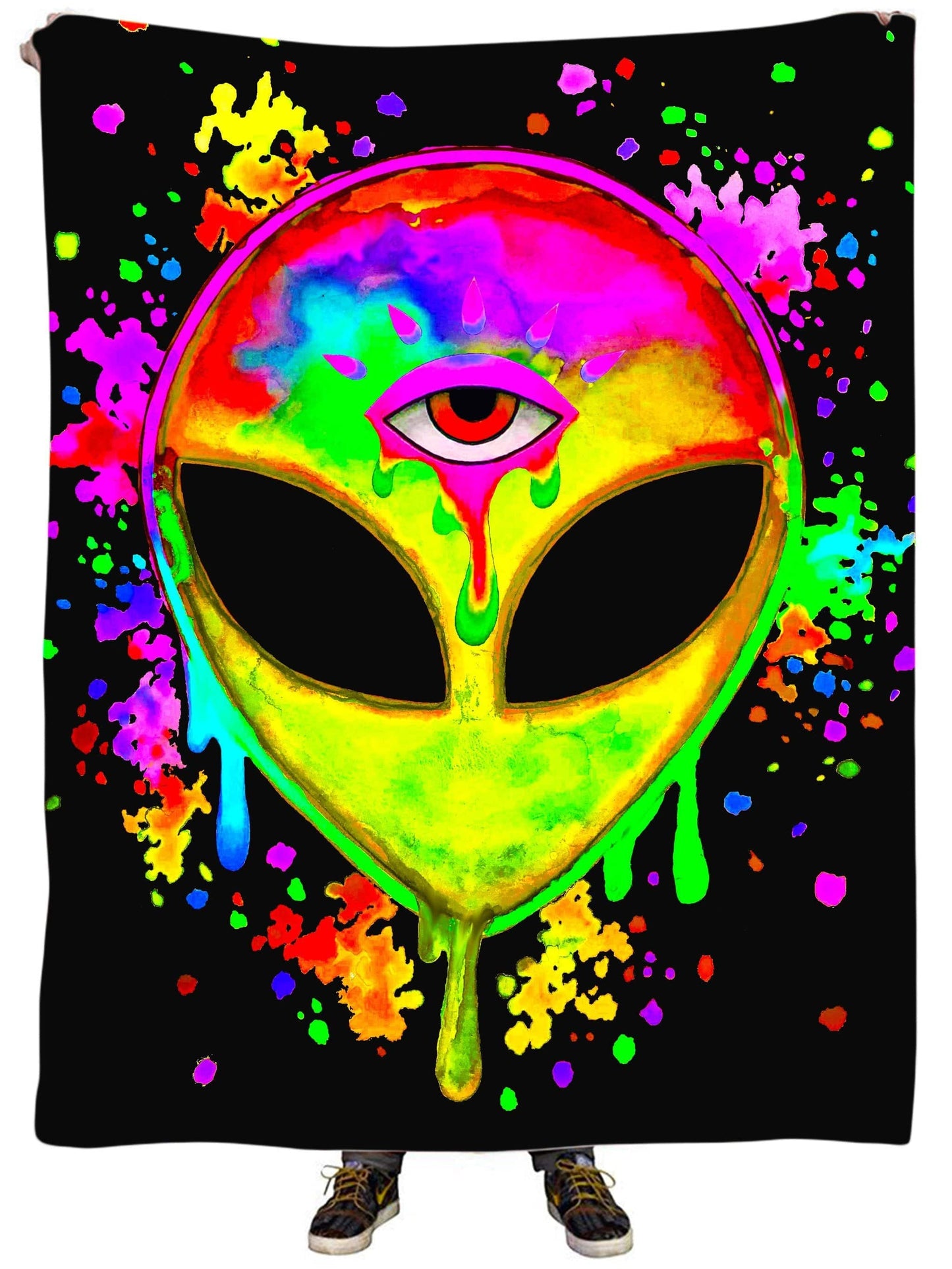 Splatter Alien Yellow Plush Blanket, BrizBazaar, | iEDM