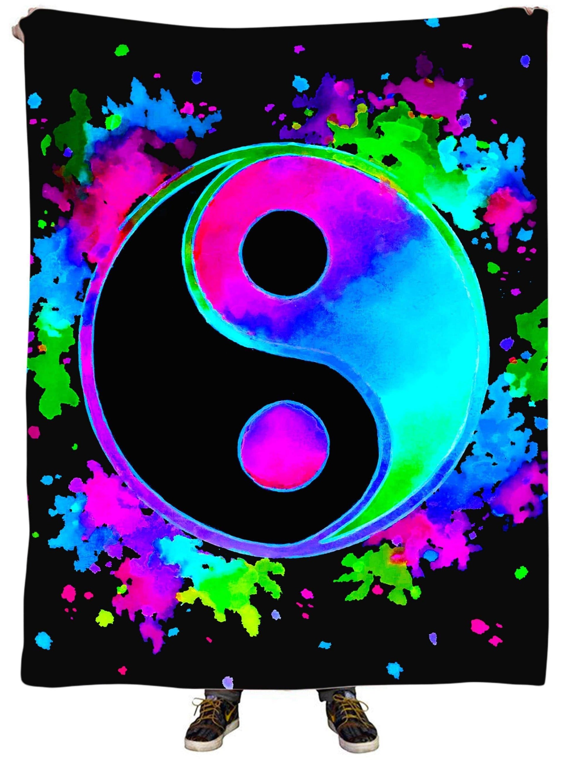 Splatter Yin Yang 3 Plush Blanket, BrizBazaar, | iEDM