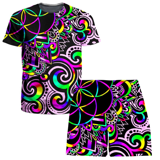 White Doodle Magic T-Shirt and Shorts Combo, BrizBazaar, | iEDM