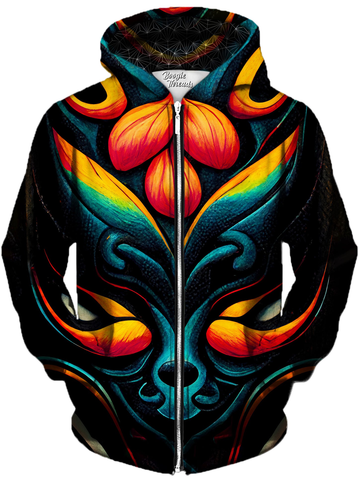 Electric Deceit Unisex Zip-Up Hoodie, Gratefully Dyed, | iEDM