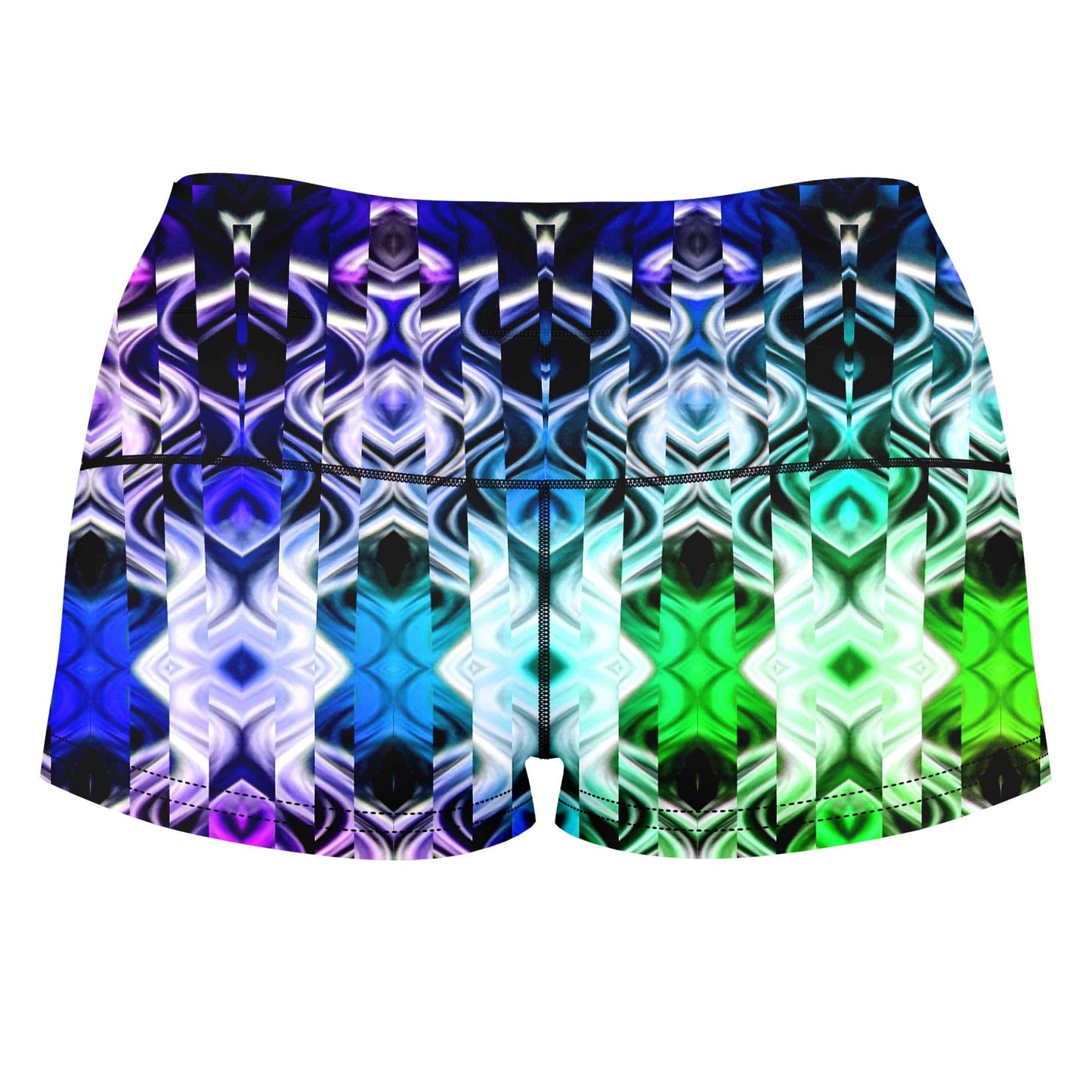 Crystal Crown High-Waisted Women's Shorts, Glass Prism Studios, | iEDM